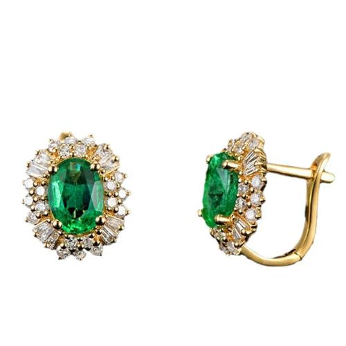 Circón cúbico latón pendiente, metal, con cúbica circonia, chapado en color dorado, Joyería & para mujer, verde, Vendido por Par