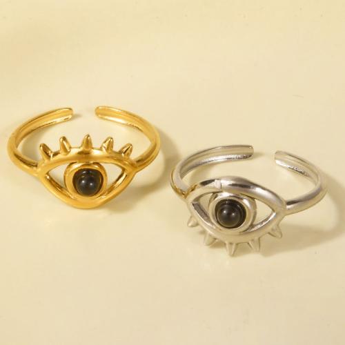 Stainless Steel Finger Ring, 304 Stainless Steel, with Plastic, gold color plated, for woman 