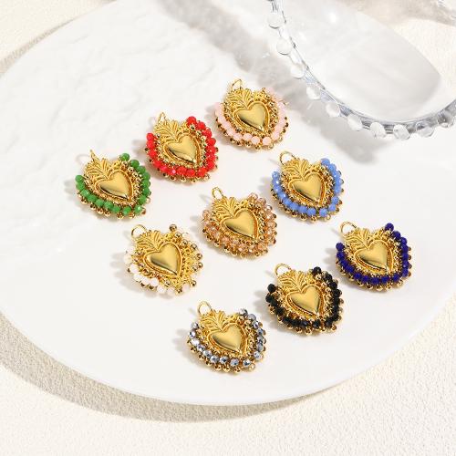 Pendentifs de coeur en laiton, avec plastique, Placage de couleur d'or, DIY, plus de couleurs à choisir, Vendu par PC