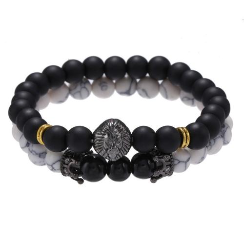 Gemstone Necklaces, Zinc Alloy, with Elastic Thread & Hematite, handmade, fashion jewelry & for man 