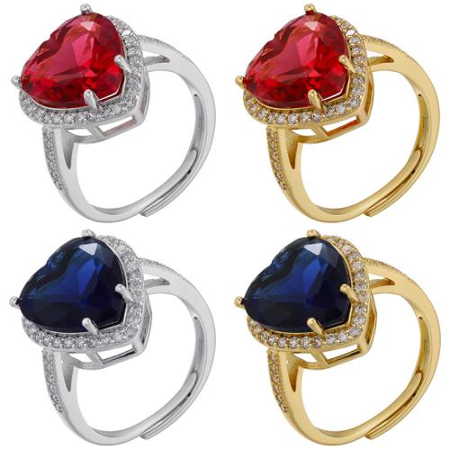 Zircon pavent l'anneau en laiton de doigt, Placage, bijoux de mode & pavé de micro zircon & pour femme, plus de couleurs à choisir, Vendu par PC