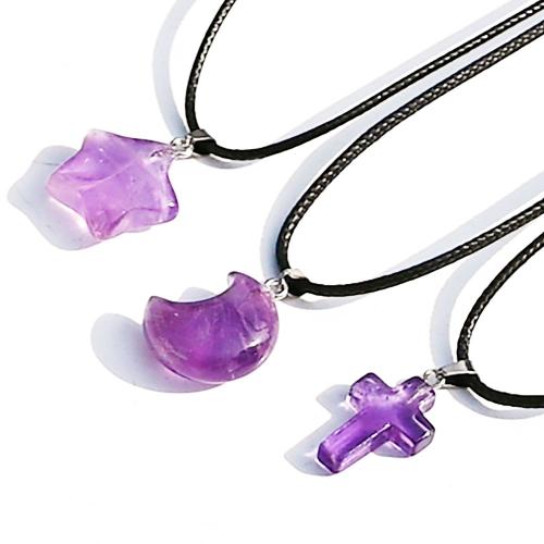 Colgante Amethyst de febrero Birthstone, amatista, con aleación de zinc, Diferente forma para la elección & Bricolaje, más colores para la opción, Vendido por UD