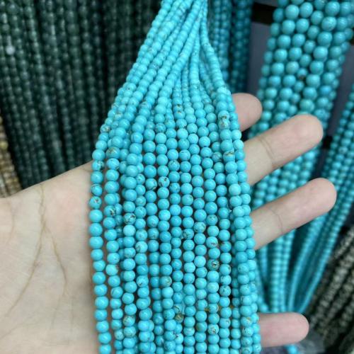 Natural Turquoise Beads, Round, DIY Approx 38 cm 