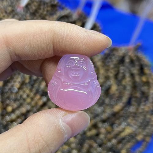 agate rose Pendentif, bouddha, DIY, rose, 25mm, Vendu par PC