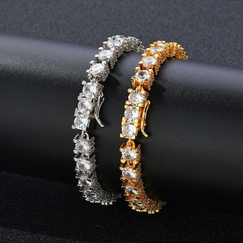 laiton bracelet, Placage, normes différentes pour le choix & pavé de micro zircon & pour homme, plus de couleurs à choisir, Vendu par PC