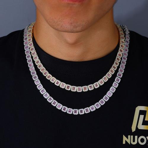 laiton collier, cadre, Placage, normes différentes pour le choix & pavé de micro zircon & pour homme, plus de couleurs à choisir, Vendu par PC