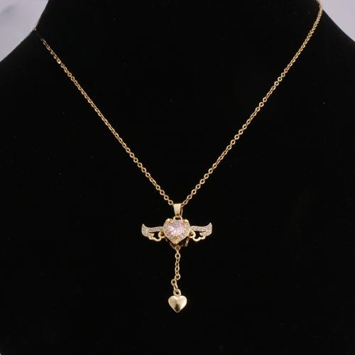 Collar de Acero Inoxidable, acero inoxidable 304, Recubrimiento iónico al vacío, para mujer & con diamantes de imitación, longitud:21-50 cm, Vendido por UD