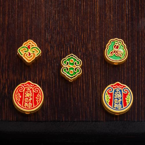 Enamel Zinc Alloy Beads, gold color plated & DIY Approx 