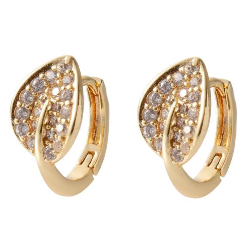 Boucles d'oreilles en laiton zircon cubique pavent, moulage sous pression, pavé de micro zircon & pour femme, plus de couleurs à choisir, protéger l'environnement, sans nickel, plomb et cadmium Vendu par sac