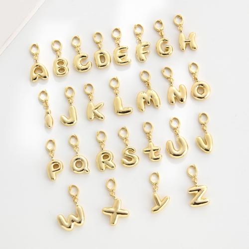 Pendentifs de Lettre laiton , Lettre d’alphabet, Placage de couleur d'or, DIY & styles différents pour le choix Vendu par PC