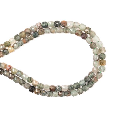 Perles de pierre gemme unique, Green Grass Stone, cadre, DIY, couleurs mélangées Environ 38 cm, Vendu par brin