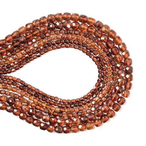 Natural Garnet Beads, Square, DIY orange Approx 38 cm 