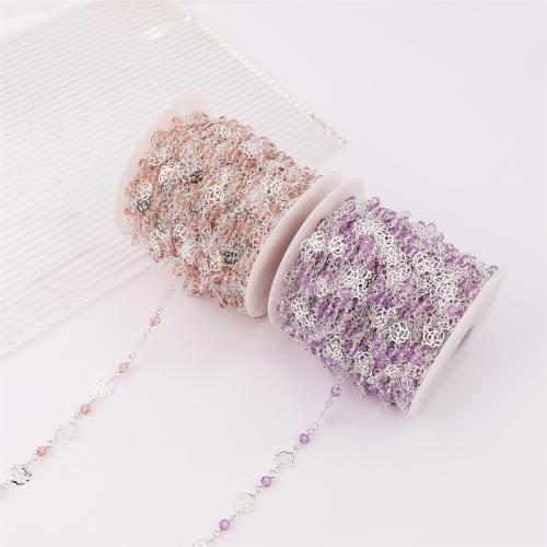 宝石用原石ビーズチェーン, 銅, とともに プラスチック, 花形, メッキ, DIY, 無色, 売り手 M