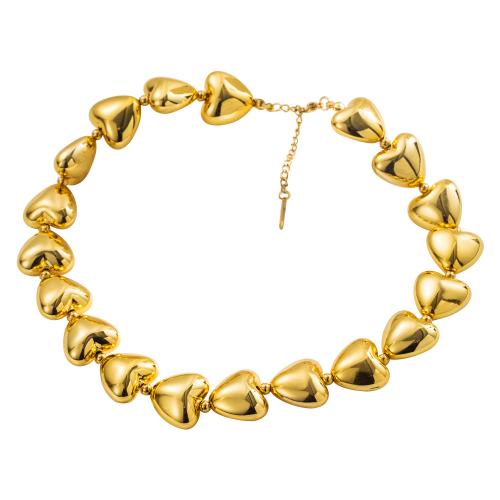 Titanium Steel Jewelry Necklace, with 5cm extender chain, gold color plated, fashion jewelry golden cm 