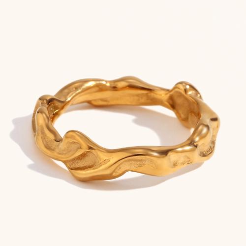 Stainless Steel Finger Ring, 316L Stainless Steel, 18K gold plated, fashion jewelry & for woman 