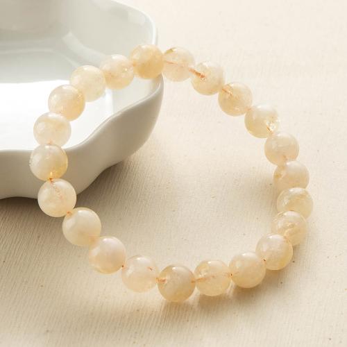 perles de citrine bracelet, poli, différentes qualités de choix & normes différentes pour le choix & pour homme, Jaune Environ 7.5 pouce, Vendu par PC