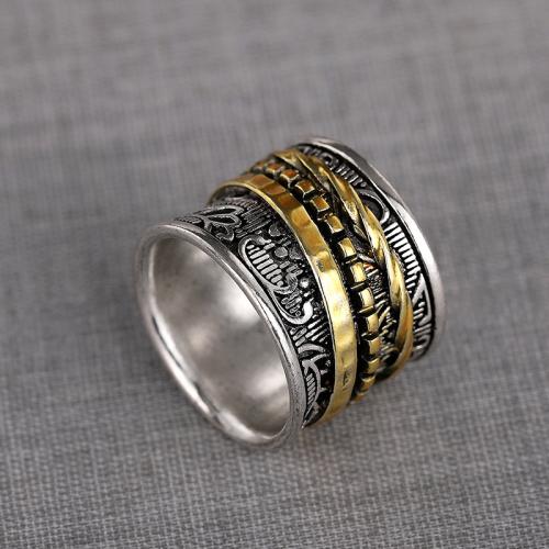 Bague en alliage de zinc, Placage, unisexe & normes différentes pour le choix & deux tons, Vendu par PC