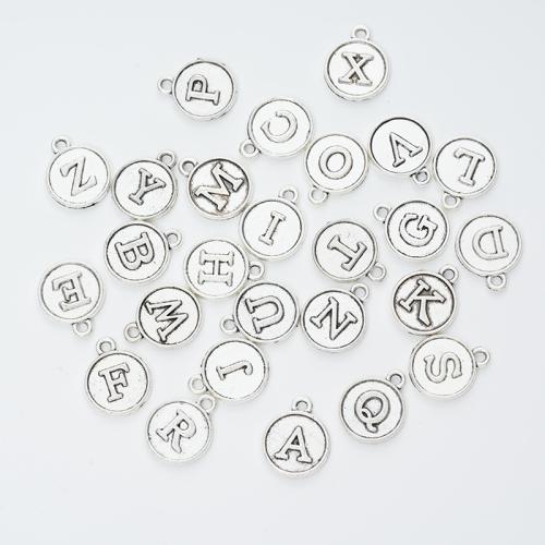 Zinc Alloy Alphabet Pendants, plated, letters are from A to Z & DIY 