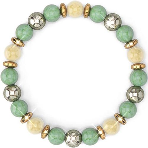 Synthetic Gemstone Bracelet, with Elastic Thread, plated & for woman 