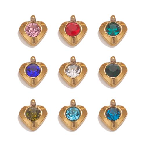 Pendentifs bijoux en cristal, Acier inoxydable 304, avec cristal, Plaqué or 18K, DIY & styles différents pour le choix, plus de couleurs à choisir Vendu par sac