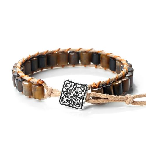 Edelstein Armband, mit Hanfgarn & Zinklegierung, unisex & verschiedene Stile für Wahl, Länge:ca. 6.7-11 ZollInch, verkauft von PC