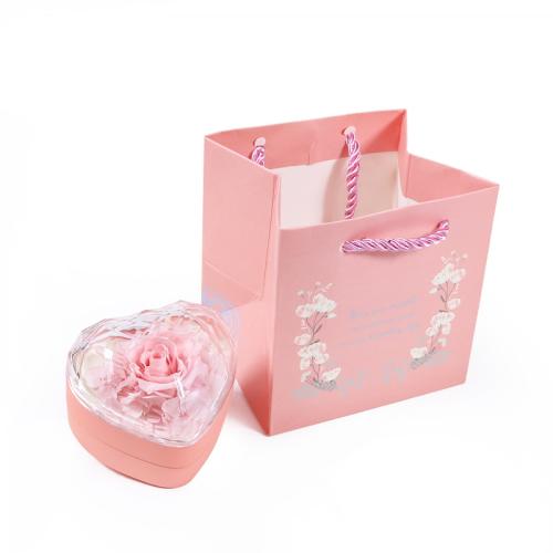 Multifunctional Jewelry Box, Acrylic, with Dried Flower & Velveteen, Heart, for woman [