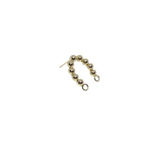 Brass Earring Stud Component, 14K gold plated, DIY, 14.5mm 
