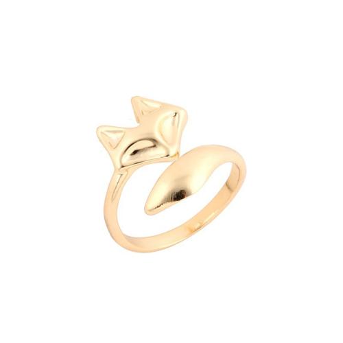 alliage de zinc Cuff Bague, renard, Placage de couleur d'or, réglable & pour femme Vendu par PC