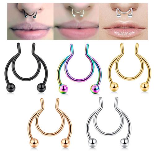 Acier inoxydable 304 Bijoux de Piercing de Nez, Placage, unisexe & normes différentes pour le choix, plus de couleurs à choisir, Vendu par PC