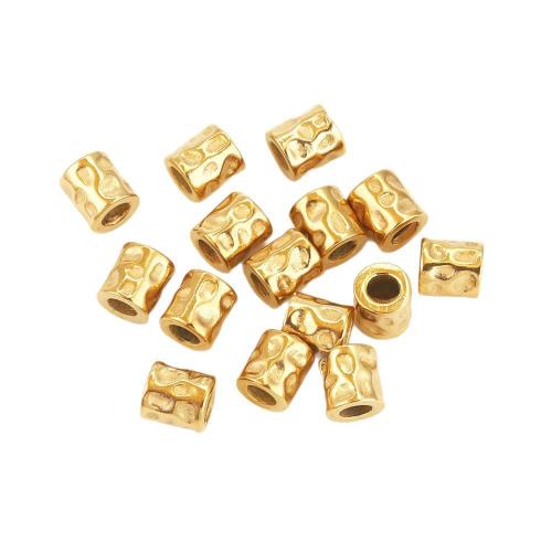 Edelstahl Kugel mit großem Loch, 304 Edelstahl, Zylinder, Vakuum-Ionen-Beschichtung, DIY, keine, 9x8mm, Bohrung:ca. 3.4mm, 10PCs/Tasche, verkauft von Tasche