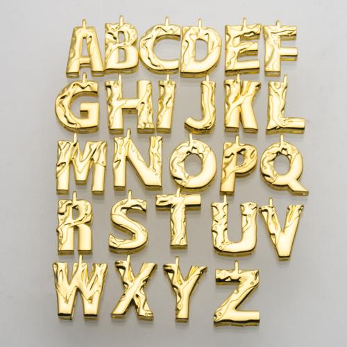 Pendentifs de Lettre laiton , Lettre d’alphabet, Placage de couleur d'or, DIY & styles différents pour le choix, Vendu par PC