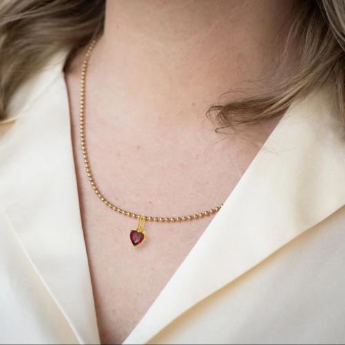 Collier en acier inoxydable Zircon, Acier inoxydable 304, avec zircon cubique, Placage ionique sous vide, pour femme, plus de couleurs à choisir, Vendu par PC