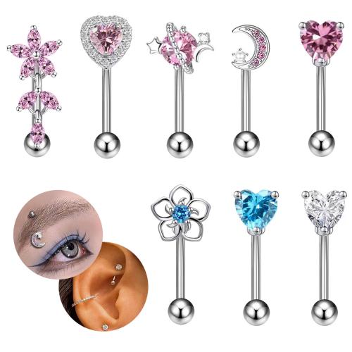 laiton Ancre cutanée, Placage, unisexe & styles différents pour le choix & pavé de micro zircon, dermal anchor length 10-16mm, Vendu par PC