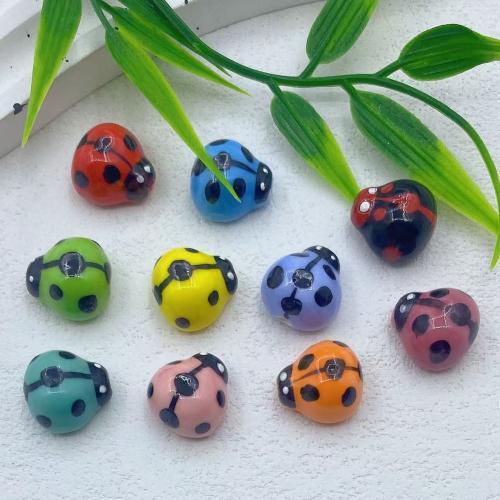 Perles de dessin de main de porcelaine, coccinelle, dessiné à la main, DIY, plus de couleurs à choisir Environ 2mm, Environ Vendu par sac