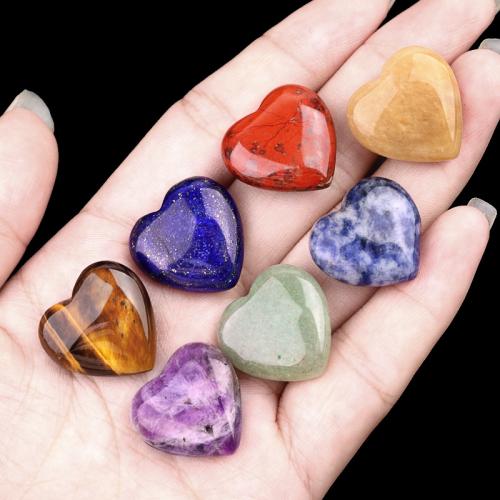 Decoración de semi piedras preciosas, Piedra natural, Corazón, Joyería, más colores para la opción, 7PCs/Bolsa, Vendido por Bolsa