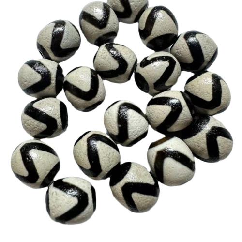 Natürliche Tibetan Achat Dzi Perlen, DIY, schwarz, 14x15.5mm, verkauft von PC