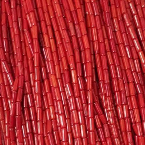 Perles en corail naturel, tube, rouge, Niveau AA Environ 1.0mm .5 pouce, Environ  Vendu par kg