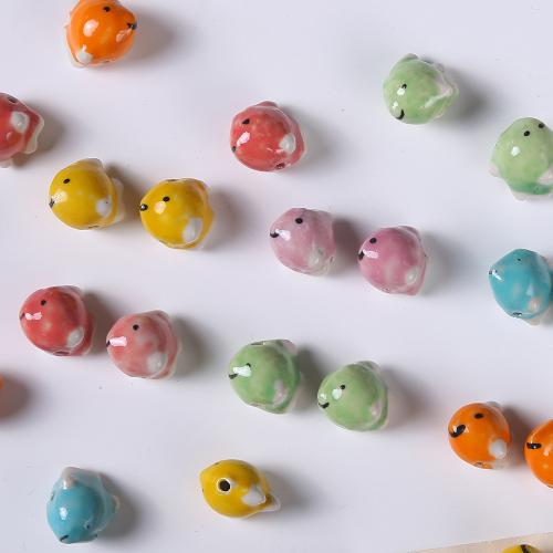 Tierische Porzellan Perlen, Fisch, DIY, keine, 14x17mm, 100PCs/Tasche, verkauft von Tasche