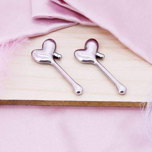 Stainless Steel Earring Stud Component, 304 Stainless Steel, silver color plated, DIY, silver color 