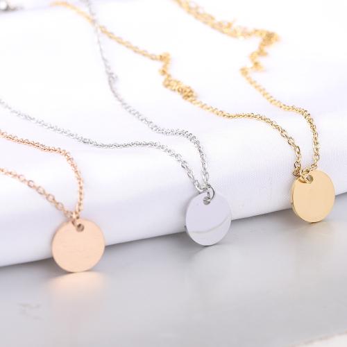 Acier titane collier, avec 2inch chaînes de rallonge, Plat rond, Placage, styles différents pour le choix & pour femme Environ 18.5 pouce, Vendu par PC