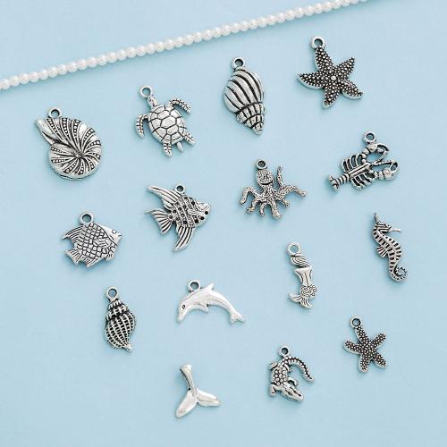 Bijoux pendentifs en Zinc alliage , alliage de zinc, Plaqué de couleur d'argent, Forme différente pour le choix & DIY, plus de couleurs à choisir, Environ Vendu par sac