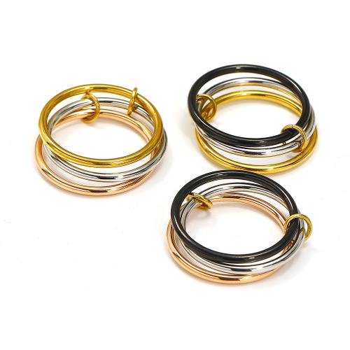 Anillos de Acero Inoxidable, acero inoxidable 304, Recubrimiento iónico al vacío, diverso tamaño para la opción & para mujer, más colores para la opción, Vendido por UD