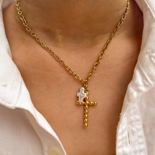 Collar de Acero Inoxidable, acero inoxidable 304, con Perlas plásticas, Recubrimiento iónico al vacío, para mujer, Vendido por UD