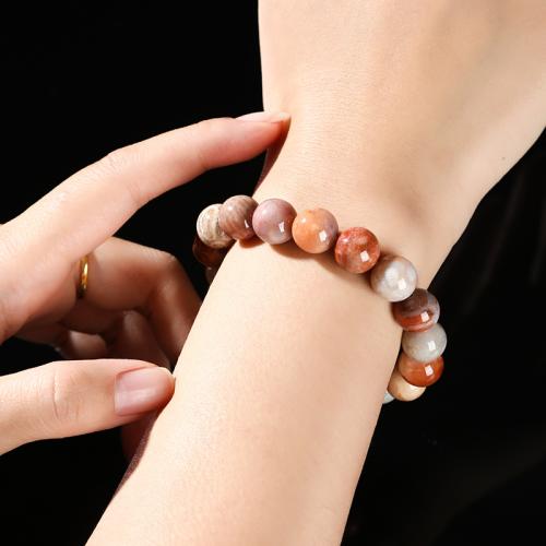 Pierre de chrysanthème bracelet, Rond, fait à la main, style folk & unisexe, multicolore, beads length 11-12mm Environ 6.5-7 pouce, Vendu par PC