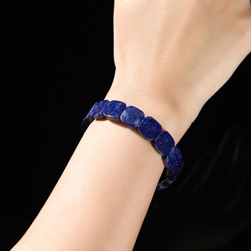 Lapis lazuli bracelet, cadre, fait à la main, naturel & style folk & unisexe, beads length 12mm Environ 6.5-7 pouce, Vendu par PC