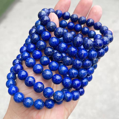 Lapis lazuli bracelet, Rond, fait à la main, naturel & unisexe & normes différentes pour le choix, Niveau AAAAAA Environ 6-7 pouce, Vendu par PC