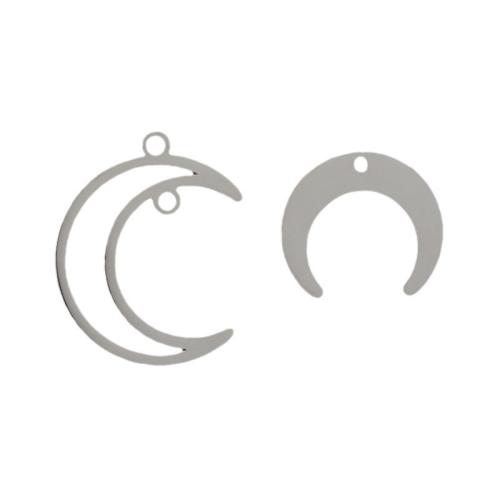 Pendentifs en acier inoxydable, Acier inoxydable 304, lune, poli, DIY & normes différentes pour le choix, plus de couleurs à choisir, Vendu par PC