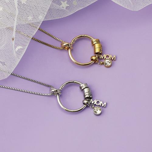 Collar de Acero Inoxidable, acero inoxidable 304, con metal, Recubrimiento iónico al vacío, para mujer & con diamantes de imitación, más colores para la opción, Vendido por UD