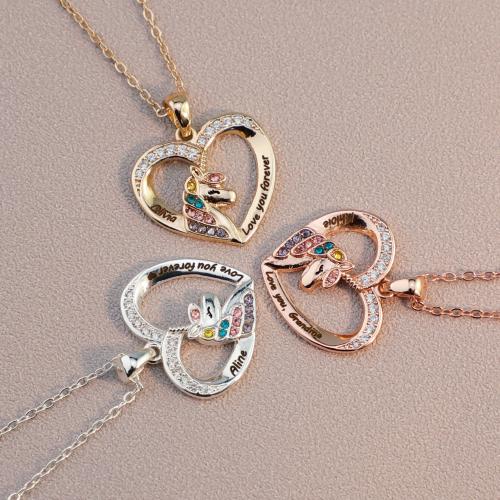 Rhinestone Brass Necklace, Vacuum Ion Plating, for woman & with rhinestone 