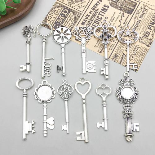 Zinc Alloy Key Pendants, plated, DIY [
